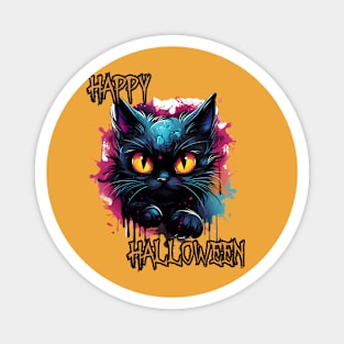 Spooky Cat Happy Halloween Magnet